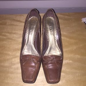 Franco Sarto Brown Leather Heel